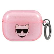 Karl Lagerfeld Glitter Choupette Case for AirPods 3 - Pink, Karl Lagerfeld