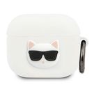 Karl Lagerfeld KLACA3SILCHWH AirPods 3 cover white / white Silicone Choupette, Karl Lagerfeld