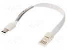 Cable; USB 3.0; USB A plug,USB C plug; nickel plated; 0.23m AKYGA