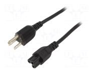 Cable; 3x0.75mm2; IEC C5 female,NEMA 5-15 (B) plug; PVC; 1.8m SUNNY