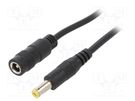 Cable; 2x0.5mm2; DC 5,5/2,1 plug,DC 5,5/2,1 socket; straight SUNNY
