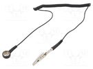 Connection cable; ESD,coiled; Features: resistor 1MΩ; black; 1.8m STATICTEC