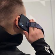 Rope case gel case with a lanyard chain bag lanyard Samsung Galaxy A12 blue, Hurtel