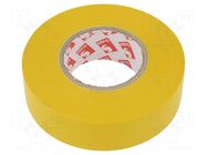 Tape: electrical insulating; W: 19mm; L: 25m; Thk: 0.13mm; yellow SCAPA