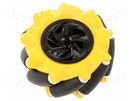Wheel; yellow-black; Shaft: screw; screw; Ø: 80mm; Plating: rubber DFROBOT