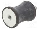 Vibration damper; M8; Ø: 40mm; rubber; L: 50mm; Thread len: 23mm ELESA+GANTER