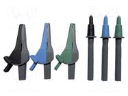Test leads; black,blue,green; test probes x3,crocodile clip x3 BEHA-AMPROBE