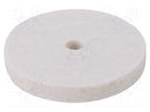 Cleaning cloth: felt polishing disk; Ø: 75mm; Øhole: 10mm WOLFCRAFT