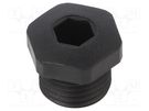 Stopper; PG7; IP54; polyamide; black; V-NE PG; Thread: PG; -20÷80°C HUMMEL