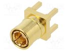 Socket; SMB; female; straight; 50Ω; THT; for cable; PTFE; Mat: brass AMPHENOL RF