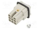 Connector: HDC; contact insert; male; C146,heavy|mate D; PIN: 8 AMPHENOL