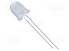 LED; 8mm; red; 2200mcd; 30°; Front: convex; 1.86÷2.5V; No.of term: 2 NTE Electronics