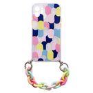 Color Chain Case gel flexible elastic case cover with a chain pendant for iPhone 13 Pro multicolour  (1), Hurtel