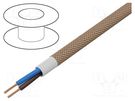 Wire; H03VV-F,OMY; 2x0.75mm2; round; stranded; Cu; PVC; textile ESPE