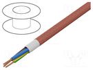 Wire; H03VV-F,OMY; 3G0.75mm2; round; stranded; Cu; PVC; textile; red ESPE