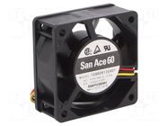 Fan: DC; axial; 12VDC; 60x60x25mm; 46.8m3/h; 39dBA; ball; 5600rpm SANYO DENKI
