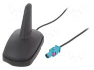 Antenna; automotive,SHARK; AM,FM; Fakra; black; 12VDC; RG174 4CARMEDIA