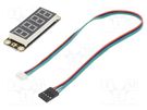 Display: LED; No.char: 4; red; 67x22mm; 5VDC; Interface: I2C; Gravity DFROBOT