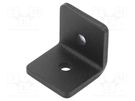Angle bracket; for profiles; W: 30mm; H: 30mm; L: 30mm; steel; black ELESA+GANTER
