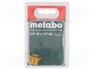 Thread adapter; brass; Ext.thread: 3/8"; Int.thread: 1/2" METABO