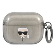 Karl Lagerfeld Glitter Karl&#39;s Head Case for AirPods Pro - Black, Karl Lagerfeld