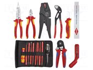 Tools set: general purpose; case; Kind: for electricians; 25pcs. KNIPEX