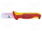 Knife; for electricians; straight; Tool length: 190mm; 1kVAC KNIPEX