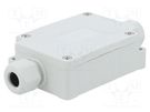 Enclosure: junction box; X: 50mm; Y: 70mm; Z: 24mm; IP65; light grey TAKACHI