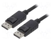Cable; DisplayPort plug,both sides; DisplayPort 1.2; 1.5m; black QOLTEC
