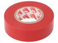 Tape: electrical insulating; W: 19mm; L: 20m; Thk: 0.13mm; red; 180% SCAPA