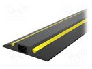 Cable protector; Width: 68mm; L: 3m; PVC; H: 11mm; yellow-black COBA EUROPE