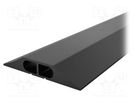 Cable protector; Width: 83mm; L: 3m; PVC; H: 14mm; black; Chambers: 2 COBA EUROPE