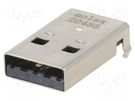 Plug; USB A; male; on PCBs; SMT; PIN: 4; horizontal; USB 2.0; in-tray MOLEX