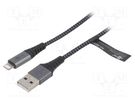 Cable; USB 2.0; Apple Lightning plug,USB A plug; 0.5m; 480Mbps Goobay