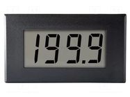Ammeter; digital,mounting; on panel; LCD; 3,5 digit; Char: 19mm LASCAR