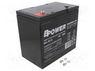 Re-battery: acid-lead; 12V; 55Ah; AGM; maintenance-free; 17kg; BCL BPOWER