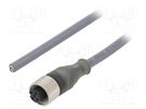 Connection lead; M12; PIN: 5; straight; 5m; plug; 63VAC; 2.2A; PUR ALPHA WIRE