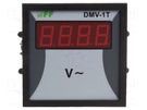 Voltmeter; digital,mounting; 12÷600V; on panel; LED; 4-digit; IP20 F&F