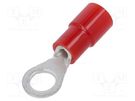 Tip: ring; M4; Ø: 4.3mm; 0.3÷1.65mm2; crimped; for cable; insulated NICHIFU