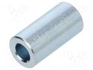 Spacer sleeve; 12mm; cylindrical; steel; zinc; Out.diam: 6mm DREMEC