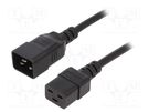 Cable; 3x1.5mm2; IEC C19 female,IEC C20 male; PVC; 1.8m; black LIAN DUNG