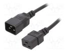 Cable; 3x1.5mm2; IEC C19 female,IEC C20 male; PVC; 3m; black; 16A LIAN DUNG
