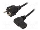 Cable; 3x1mm2; CEE 7/7 (E/F) plug,IEC C13 female 90°; PVC; 3m LIAN DUNG