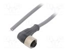 Connection lead; M12; PIN: 4; angled; 15m; plug; 250VAC; 2.5A; PVC ALPHA WIRE