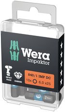 840/1 IMP DC Hex-Plus DIY Impaktor bits, 10 x 6.0x25, Wera