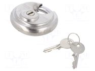 Padlock; round,shackle; stainless steel; A: 70mm; B: 17mm; C: 10mm KASP