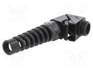Cable gland; angular,with strain relief; M20; 1.5; IP68; black HUMMEL
