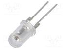 LED; 5mm; red; 12000÷14400mcd; 90°; Front: convex; 2.2÷2.6V; 18÷20lm OPTOSUPPLY