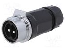 Connector: circular; plug; size 28; 02; male; PIN: 2; for latch; 50A LUTRONIC