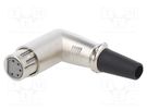 Plug; XLR; female; PIN: 5; angled 90°; for cable; soldering; silver CLIFF